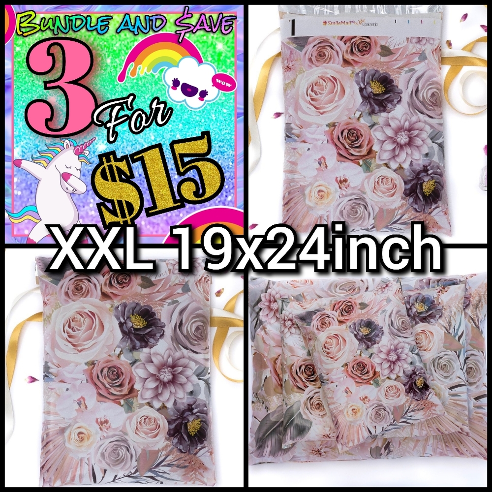 Poly Mailers XXL 19x24" boho floral